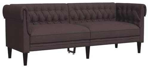 vidaXL Chesterfield-Sofa 3-Sitzer Dunkelbraun Stoff