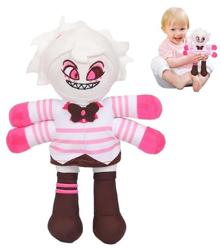 Hazbin Hotel Peluche, Hazbin Hotel Plush, Mignon Alastor Peluche, Jouets en Peluche de L'hôtel Hazbin, Hazbin Hotel Alastor Plushie, Cadeau pour Enfant, Fans de Jeu (White-haired four-handed demon)