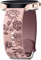 Mastten Flowers Engraved Strap Compatible with Samsung Galaxy Watch 7 6 5 4, 40mm 44mm Watch FE / 6 4 Classic / 5 Pro / Watch 3 41mm / Active 2, 20mm Soft Silicone Elegant Rose Strap for Women
