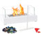 BRIAN & DANY Tischkamin Tischfeuer, Bioethanol Tischkamin mit Kieselsteine, Ethanol Tischkamins für Outdoor Indoor, Weiß
