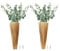 Suerhatcon 2 Stück Wandvase Holz Wand Pflanzen Vase für den Innenbereich Wandbehang Blumenvase Container für Trockenblumen