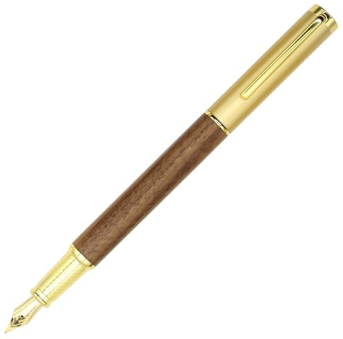 Gullor Sandelholz Füllhalter Massivholz, extra feine Feder (0,38 mm Spitze), Braun