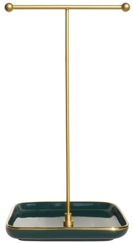 HQSHNY Schmuckständer - Keramikbasis 31 cm Höhe, Schmuckorganizer, Ästhetischer Schmuckaufhänger für Halsketten, Armbänder, Ringe, Aussteller für Halsketten - Elegantes Grün