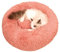 Jingmiger Hundebett, Plüsch-Haustierbett, Rund Plüsch Hundesofa Hundekörbchen Katzenkissen Flauschig, Rundes, Wärmendes Kuschelbett-Nestkissen für kleine Hunde und Katzen im Haus