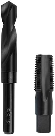 1/2-14 NPT Pipe Tap and 23/32 Drill Set,Hand Threading Plumbing Tap Set