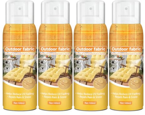 Spray impermeabilizzante per tessuti, impermeabile, protezione contro i raggi UV, protezione per mobili, tappezzeria, stracci, abbigliamento, tappeti, 100 ml (confezione da 4)