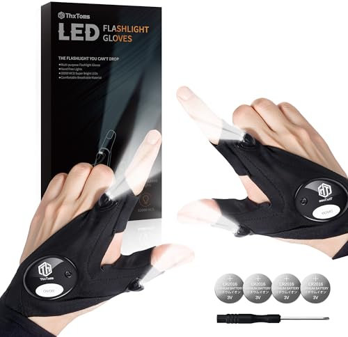 ThxToms Geschenke für Männer,LED Handschuhe mit Licht,Geschenke für Männer Weihnachten,Geschenk für Angler,Geburtstagsgeschenk für männer, Angelzubehör Gadgets
