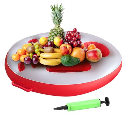 Getränkehalter für den Pool – Aufblasbares schwimmendes Tablett, Getränkestation am Pool | 8-Becherhalter mit Eisfach, Sommerparty-Zubehör, schwimmende Bar für den Pool, Getränke-Organizer für den Poo