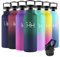 Motswedi Borraccia Termica, 750ml senza BPA, Borraccia con Cannuccia, Acciaio Inox, Bottiglia Termica, a Prova di Perdite, Borracce Termiche, Borraccia per Scuola, Palestra, Verde Scuro & Blu Scuro
