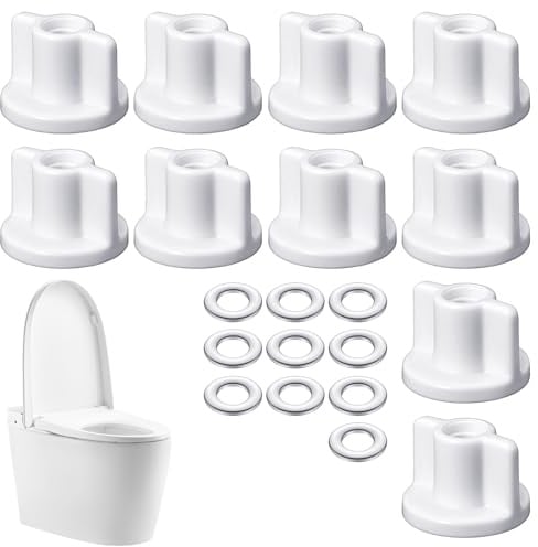 WJIAAA 10 Set WC Sitz Rückmuttern Set, Toilettendeckel Befestigung, Toilettendeckel Befestigung Ersatz für Oben Montierte WC-Sitz Scharniere 6 mm Schrauben