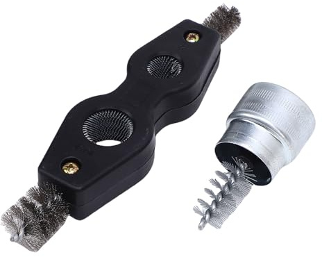Garosa Autobatterie-Reinigungsbürste mit Kupferrohrreiniger, Stahl- und ABS-Konstruktion für die Wartung von Auto- und Schiffsbatterieklemmen, 4-in-1-Werkzeug mit Ergonomischem Griff für Einfache
