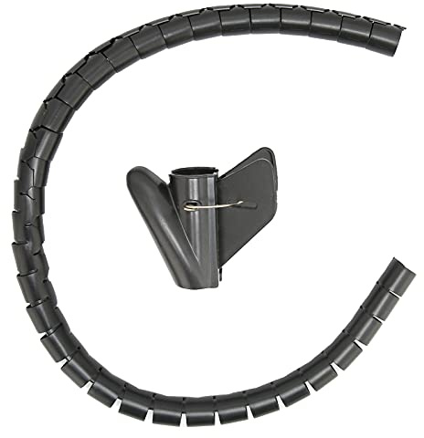 Cable Sleeve Organizer, Coiled Wire Management Winding Tube, Open Type Flexible PE Cable Management Sleeve with Clip for Industrial Office Home Use, Flame Retardant Covered Wire Tu (Φ42mm)