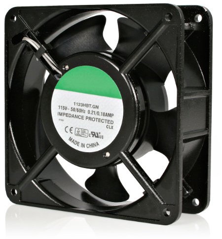 StarTech.com 12cm AC Fan Kit for Server Rack Cabinet - computer cooling components (10 - 70 °C, Black, Aluminium, 38 x 120 x 120 mm, Ball-Bearing)