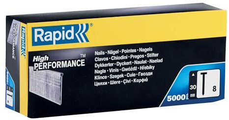 Rapid 40014273 40014273-Clavo 8 30 mm. 5M 18Ga en Caja, Plateado