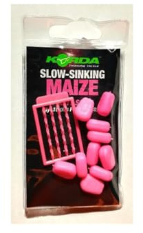 Korda Künstlicher Mais Fruity Squid, Langsam Sinkend, 10 Stück, fruchtiges Tintenfisch-Aroma, ideal für Haar-Montagen, extrem strapazierfähiges Material