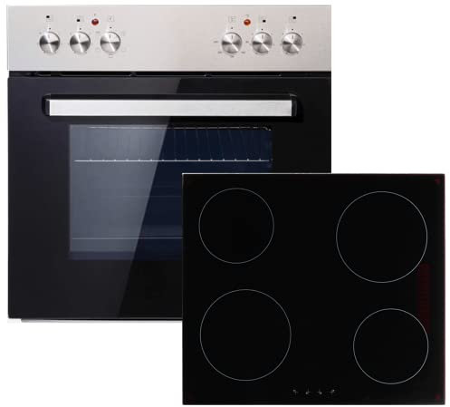 PKM Einauherdset BIC3-IGKIX-2 | Edelstahlblende | Glaskeramikkochfeld 60cm | 3 Backofenfunktionen | Energieeffiziezklasse A