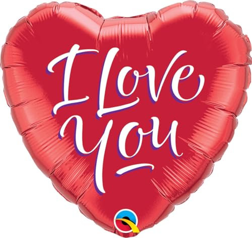Qualatex Folienballon 29133 I Love You Script Moderner, 45,7 cm farbenreiche