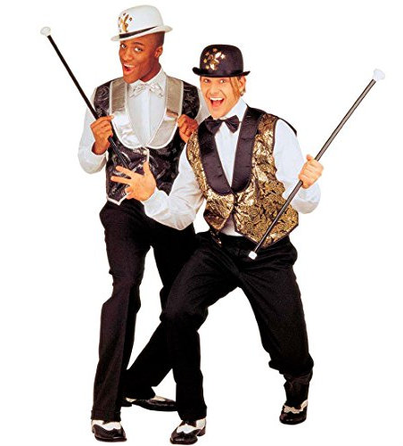 20e Jahre Gehstock mit Sound Pimp Dandystock Knaufstock Dandy Stock Pimpstock Fasching Zuhälter Spazierstock Can Can Charleston Burlesque Flanierstock Rapper Tanzstock Hip Hop Playboy Mottoparty Accessoires Karneval Kostüm Zubehör