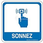 AUA SIGNALETIQUE - Plaque de porte Sonnez PvcSign avec double face adhésif
