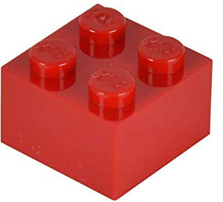 Simba 104114111 - Blox, 100 rote Bausteine für Kinder ab 3 Jahren, 4er Steine, inklusive Dose, hohe Qualität, vollkompatibel mit vielen Anderen Herstellern