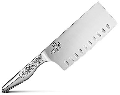 KAI Seki Magoroku Shoso Couteau de Chef Chinois 16,5 cm - Acier Inoxydable 5CR15MoV 56 (±1) HRC - Convexe - Manche en Acier Inoxydable 18-8 avec Motif en Diamant - Cuisine de Chef - Fabriqué au Japon