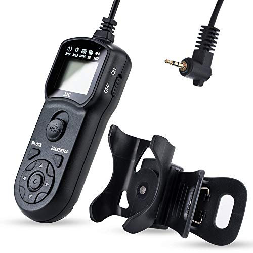 JJC Timer Fernbedienung mit Stativ Halter Klemme für Canon EOS R50V R100 R6 R6II R7 R8 R RP R10 800D 760D 700D 650D 200D 100D 1300D 1200D 1100D 77D 80D 70D 60D Powershot V1 G1X G3X G5X Ersetzt RS-60E3