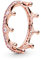 PANDORA Pink Sparkling Crown Ring in Roségold mit 14 Karat rosévergoldete Metalllegierung und Cubic Zirkonia Moments Collection, Größe 56