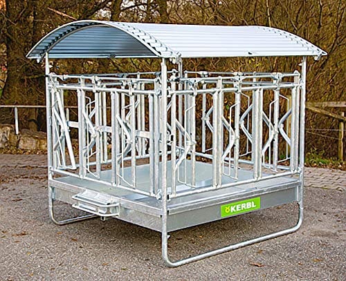 Kerbl Viereckraufe Standard mit Selbstfangfressgitter