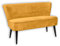 Stella Trading LORD Esszimmerbank mit Rückenlehne, Massivholz Füßen & Microvelours Bezug, Gold - Bequeme 2-Sitzer Sitzbank mit gefedertem Sitz - 140 x 83 x 75 cm (B/H/T)