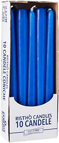 Risthò 56213_87 Bougies Coniques Bleu Marine, diamètre 2,2 cm, Hauteur 25 cm, 10 pièces