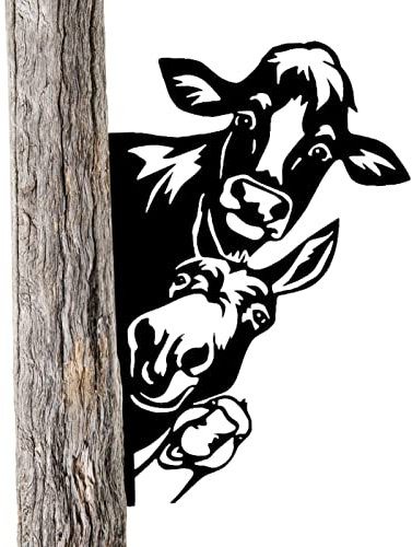 Niktule Décor Extérieur d'Art en Ferme - Vache Animaux Sculpture en Métal pour Jardin, Cour et Intérieur