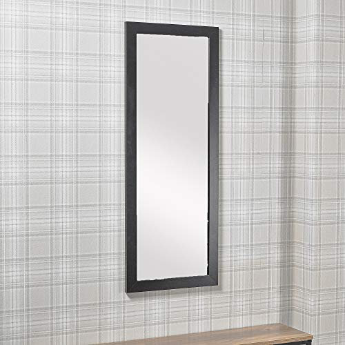 URBNLIVING Wooden Mounted Framed Glass Portrait Mirror Bedroom Bathroom 4 Colours 2 Sizes (Black, 97x37)