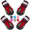 QUMY Dog Shoes for Large Dog, Medium Dogs Boots & Paw Protectors for Winter Snowy Day, Summer Hot Pavement, Waterproof in Rainy Weather, Outdoor Walking, Indoor Hardfloors Anti Slip Sole Red Size 4
