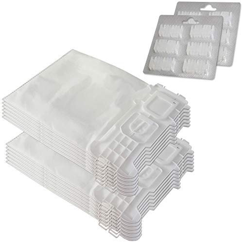 Set 12 Sacchetti per aspirapolvere + 12 Profumi adatti per Vorwerk Folletto VK 135 136 - VK135, VK136 - FP 135 136 - FP135/136 - con microfibra speciale