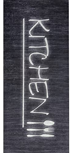 MANI TEXTILE TPS_KITCH_NERO 50 Tappeto, Poliestere, 50 x 120 cm
