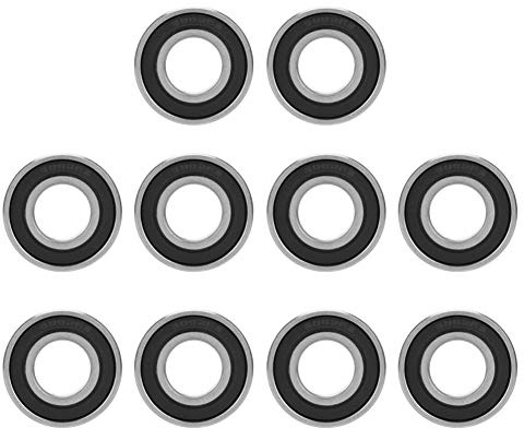 6002-2RS Kugellager, 10 Stück Skateboard Bearings Metall Double Shielded Miniatur Rillenkugellager Doppelgummidichtungslager für Skateboards, Inlineskates, 15 mm x 32 mm x 9 mm