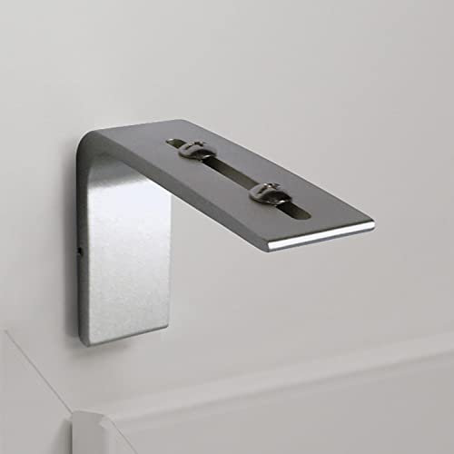 MADECOSTORE Lot de 1 Équerres Design de Fixation Murale avec Déport 2-8cm pour Tout Type de Store - Gris métallisé