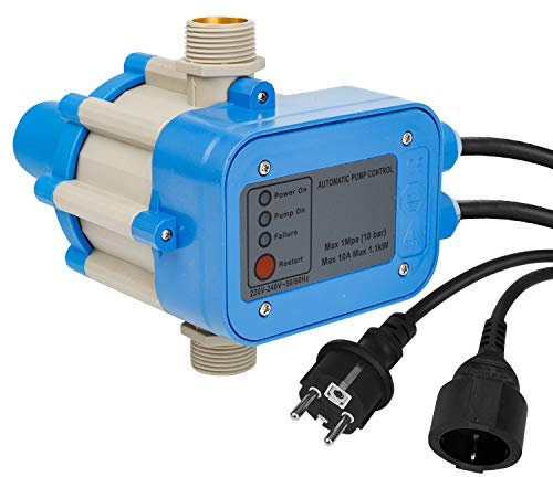 Lospitch Pressostat Pompe Eau 10bar, électrique, Mise en marche et arrêt automatiques, avec câble, Bleu
