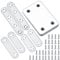 TOOINKCV 14 Pcs Flat Straight Brace Brackets, Flat Plate Bracket, Mending Joining Plates, Stainless Steel Flat Corner Repair Fixing Bracket Connector Plates with Holes for Wood Shelf Cabinet