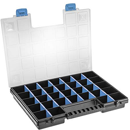 Sortimentskasten 16 399 x 303 x 50 mm 26 Unterteiler bis zu 32 Fächer Organizer Sortierbox Kleinteilebox Kleinteilemagazin von SOTECH