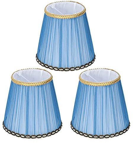 3 STÜCKE Lampenschirme, E14 Birnen Clip On Lampenschirm für Kerze Kronleuchter Wandlampe Tischleuchte Innendekoration Blau Lila(Blau)