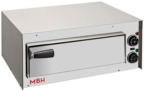 MBH - Horno de pizza profesional pequeño de 1 cámara. Horno eléctrico industrial puerta acero inoxidable