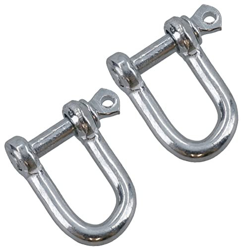 5 mm verzinkter Stahl Dee D-Bügel Kettenglieder Verschluss Rigging Schäkel 2 Stück