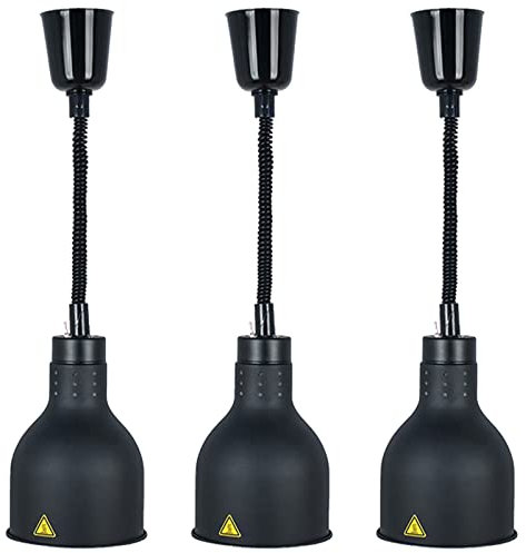 VFDZ Lebensmittelwärmer Lampe, Speisenwärmer mit 250W Infrarotlampe, Wärmelampe für Buffets und Küche, Stövchen Speisewärmer (Size:3pcs)