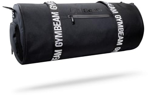 GymBeam Barrel Sporttasche - Trainingstasche mit stylischem Design, Fitnesstasche mit 2 stabilen Griffen, viel Stauraum und mehrere Innentaschen, ideal für Fitnessstudio, Schule und Reisen