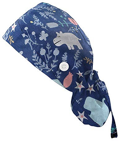 AIchenYW op haube hellblau OP Haube Stoff OP Hauben Kopfhauben Peeling Kappe Zahnarzt Chemo Bandana Op-Haube aus Stoff Langhaar Verstellbar Kochmütze Kopfhauben für Schönheit (xy2-B, One Size)