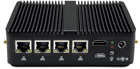 SJRC Firewall Mini PC Fanless Desktop Computer Windows 11 Pro, Single Board Computer Fanless Celeron J4125 16GB DDR4 RAM 256GB SSD, Support OPNsense Linux, Wake On LAN, WiFi BT