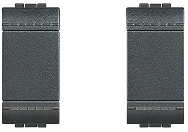 BTicino SL4001 Livinglight Interruttore, 1P, 16 A, Antracite, 1 Pezzo (Confezione da 2)