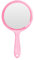 Miroir a Main, Miroir à Main avec Poignée, Miroir Coiffeur avec Poignée, Miroir Double Face Grossissant 1X/3X Miroir de Courtoisie Miroir de Courtoisie Forme Ronde, pour Maquillage Quotidien (Rose)