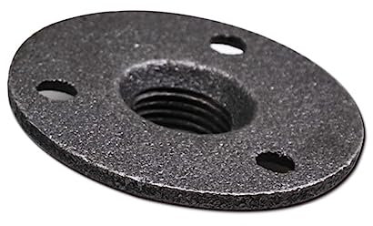 Housoutil 10pcs Wall Mounted Flange Pipe Supports Hardware Brackets 1/2 Inch Malleable Floor Flange for Industrial Furniture and Shelving DN15 Black